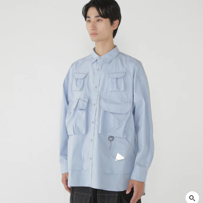 [BUNJANG] and wander Multi Pocket LS Shirt Blue (L) / 26SS 앤드원더 multi pocket LS shirt 블루 (L)