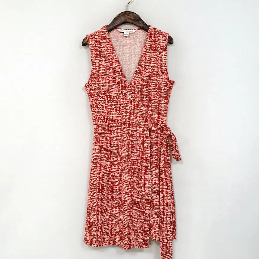 [BUNJANG] DVF Red White Multilayer Dress / +DVF 레드+화이트 멀티웨어 견100% Y920