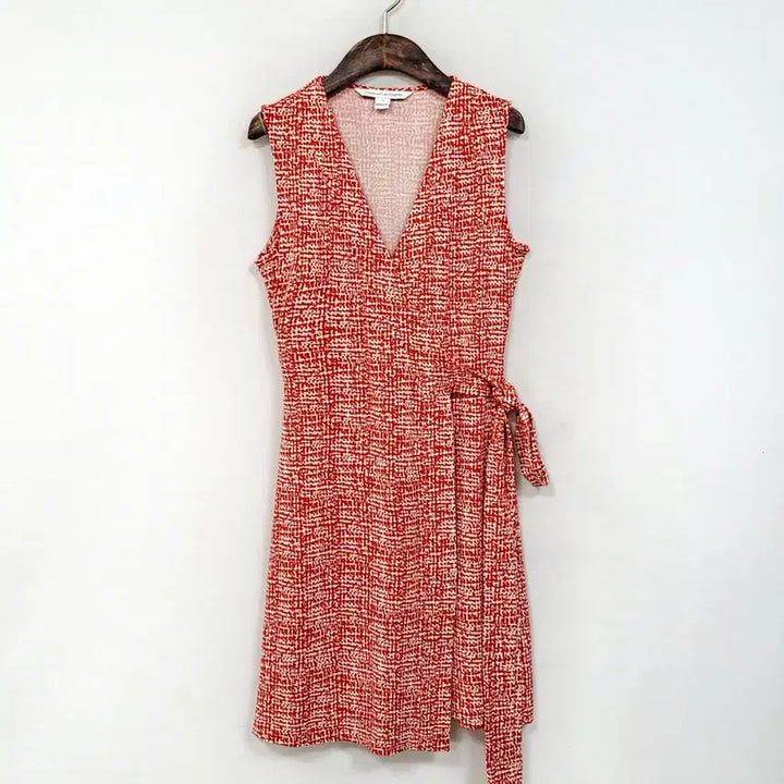 [BUNJANG] DVF Red White Multilayer Dress / +DVF 레드+화이트 멀티웨어 견100% Y920