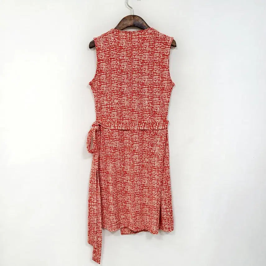 [BUNJANG] DVF Red White Multilayer Dress / +DVF 레드+화이트 멀티웨어 견100% Y920