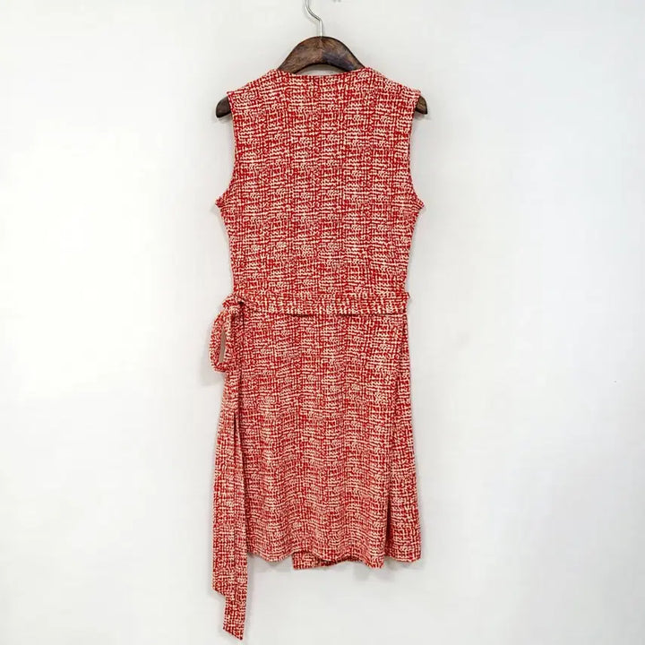 [BUNJANG] DVF Red White Multilayer Dress / +DVF 레드+화이트 멀티웨어 견100% Y920