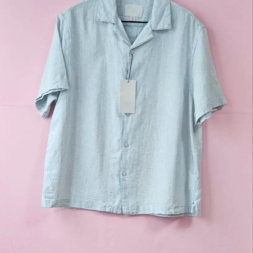 [SOLD OUT] 자라 하늘색 반팔 셔츠 새상품