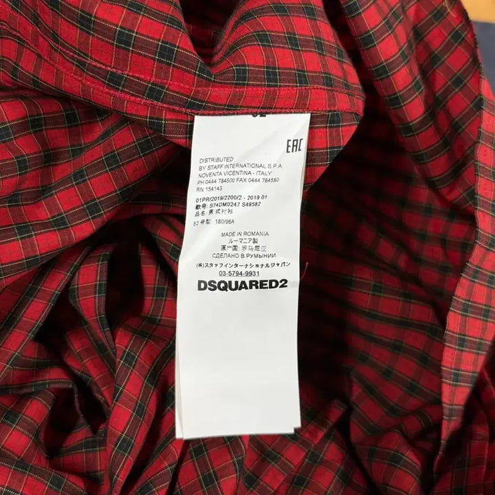 [BUNJANG] [L] 디스퀘어드2 DSQUARED2 레드 타탄 체크 셔츠 남방 / [L] 디스퀘어드2 DSQUARED2 레드 타탄 체크 셔츠 남방