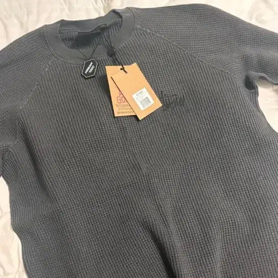 [SOLD OUT] 스투시 래글런 써멀 롱슬리브 크루 워시드 블랙 s사이즈