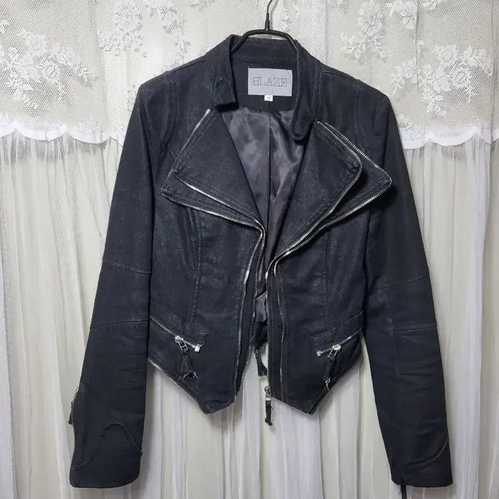 [BUNJANG] BLAZE Black Denim Rider Jacket / 블레이즈 BLAZE 블랙 데님 라이더 자켓(쟈크 1단 2단변형)