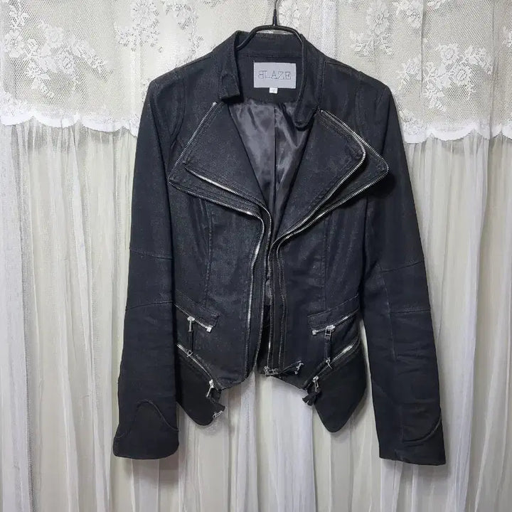 [BUNJANG] BLAZE Black Denim Rider Jacket / 블레이즈 BLAZE 블랙 데님 라이더 자켓(쟈크 1단 2단변형)