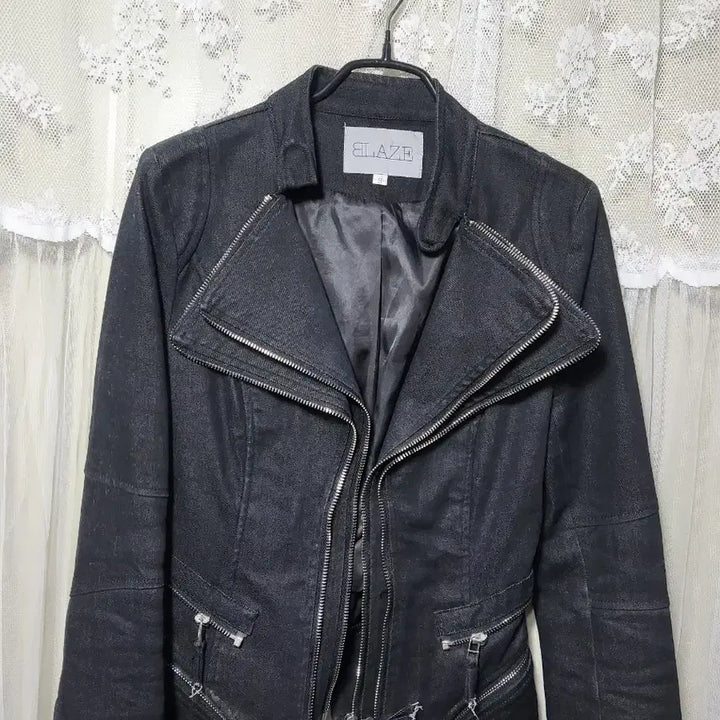 [BUNJANG] BLAZE Black Denim Rider Jacket / 블레이즈 BLAZE 블랙 데님 라이더 자켓(쟈크 1단 2단변형)