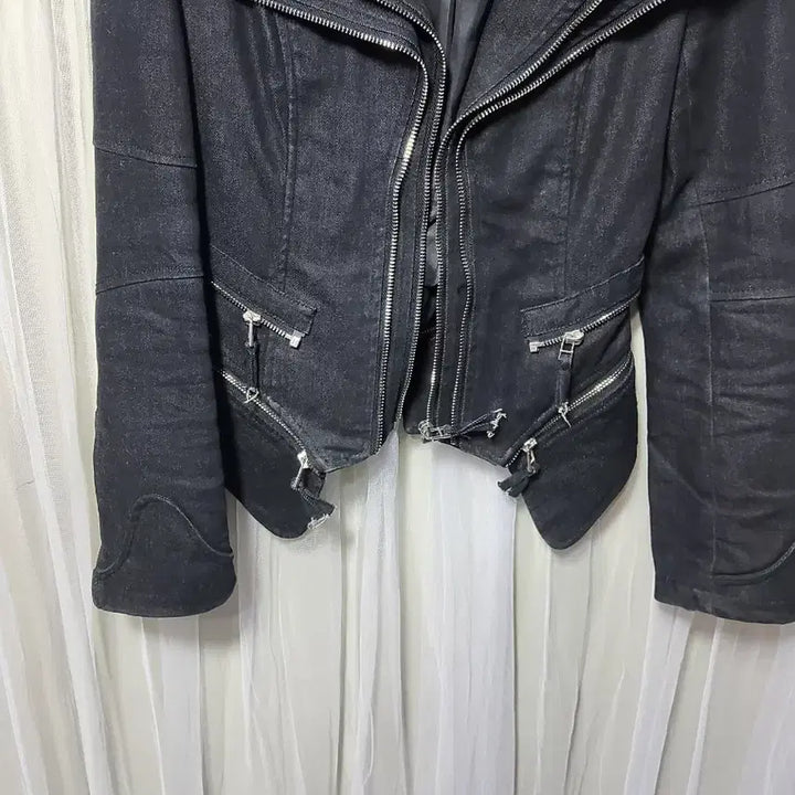 [BUNJANG] BLAZE Black Denim Rider Jacket / 블레이즈 BLAZE 블랙 데님 라이더 자켓(쟈크 1단 2단변형)