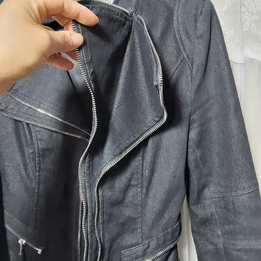 [BUNJANG] BLAZE Black Denim Rider Jacket / 블레이즈 BLAZE 블랙 데님 라이더 자켓(쟈크 1단 2단변형)