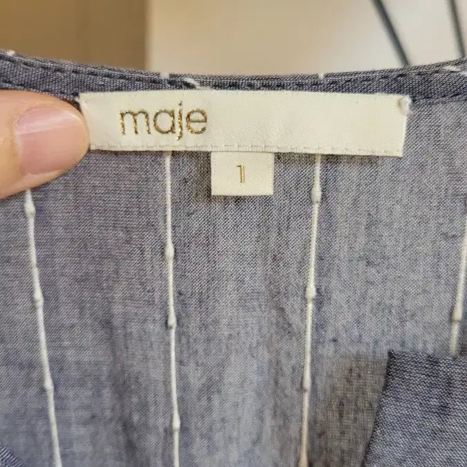[BUNJANG] Maje Linen Blend Striped Dress - Size 1 / 마쥬 maje 린네소재 원피스 -1사이즈