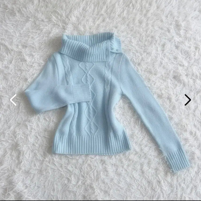 [BUNJANG] Moodbridge Sky Blue Mizuiro Cable Knit Sweater / 무드브릿지 스카이블루 미즈이로 하늘색 꽈배기 니트