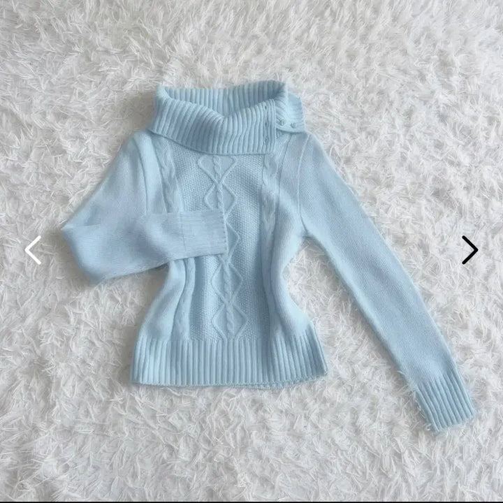 [BUNJANG] Moodbridge Sky Blue Mizuiro Cable Knit Sweater / 무드브릿지 스카이블루 미즈이로 하늘색 꽈배기 니트