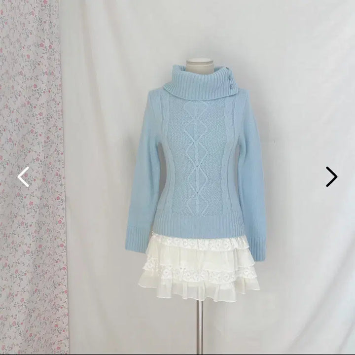 [BUNJANG] Moodbridge Sky Blue Mizuiro Cable Knit Sweater / 무드브릿지 스카이블루 미즈이로 하늘색 꽈배기 니트