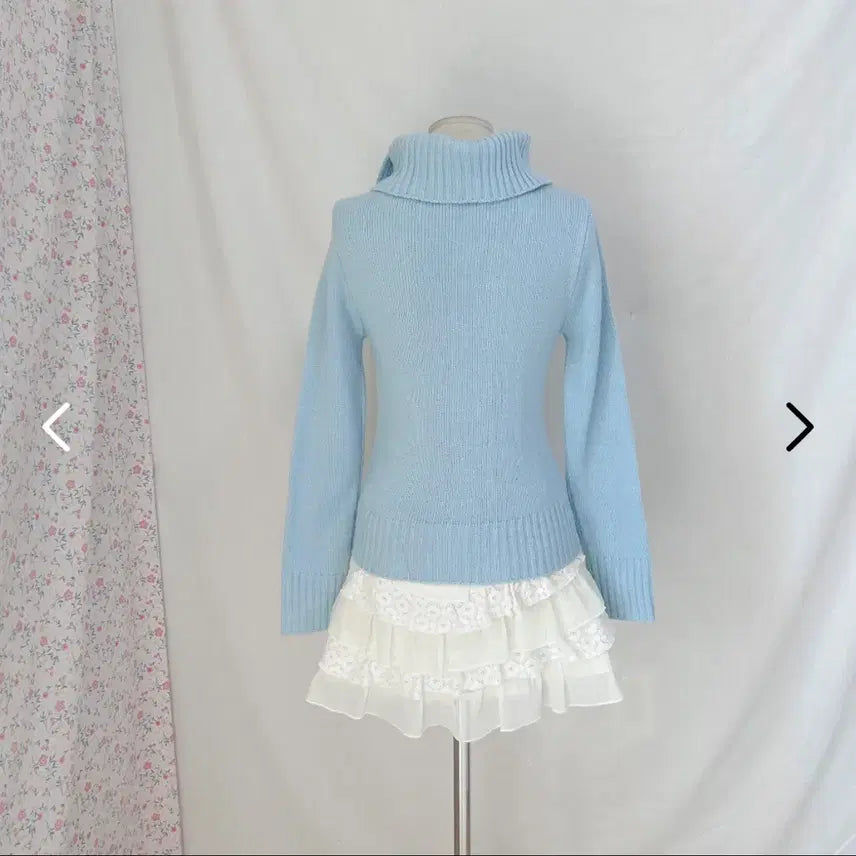 [BUNJANG] Moodbridge Sky Blue Mizuiro Cable Knit Sweater / 무드브릿지 스카이블루 미즈이로 하늘색 꽈배기 니트