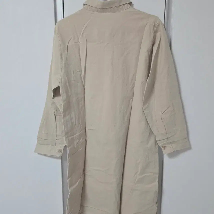 [BUNJANG] Yuripit Beige Collar Neck Shirt Dress / 여리핏 소녀룩 스쿨룩 베이지 카라넥 셔츠 원피스