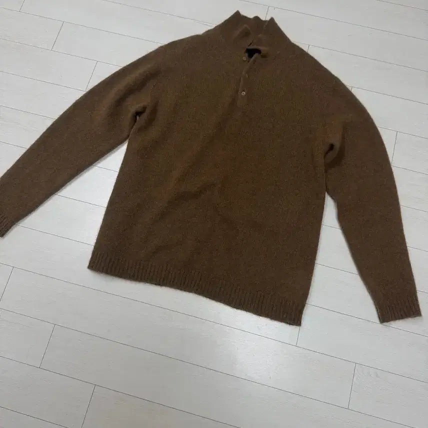 [BUNJANG] ATON Baby Alpaca Polo Knit Camel Brown Size 2 / ATON 베이비 알파카 폴로 니트 카멜 브라운 2 사이즈  상태 9.5/