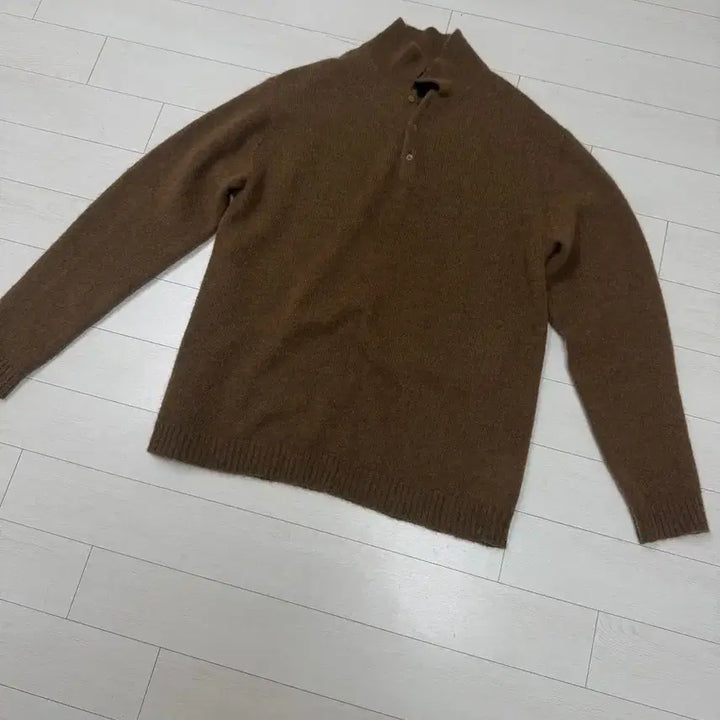 [BUNJANG] ATON Baby Alpaca Polo Knit Camel Brown Size 2 / ATON 베이비 알파카 폴로 니트 카멜 브라운 2 사이즈  상태 9.5/
