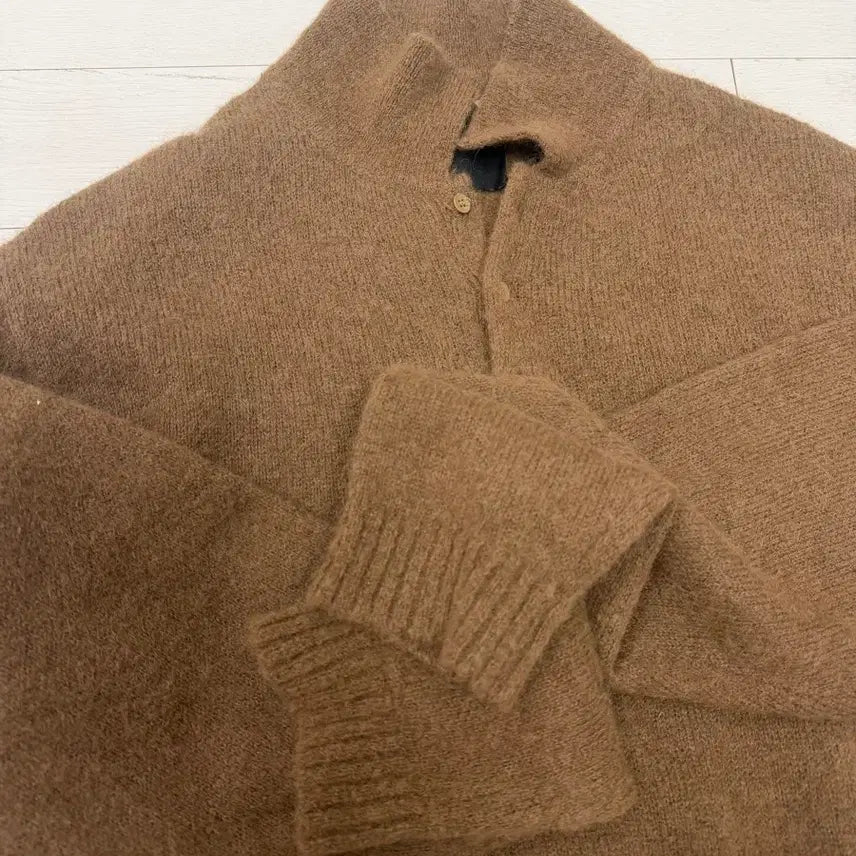 [BUNJANG] ATON Baby Alpaca Polo Knit Camel Brown Size 2 / ATON 베이비 알파카 폴로 니트 카멜 브라운 2 사이즈  상태 9.5/