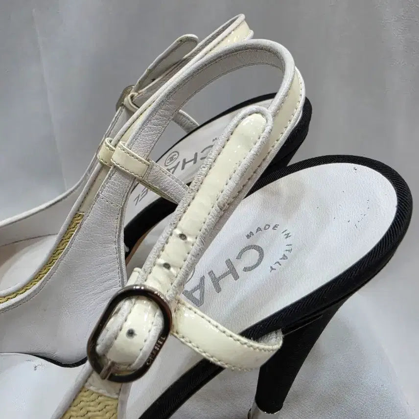 [BUNJANG] Chanel Two-Tone Slingback Heels / (정품)샤넬 옐로우/블랙 투톤 슬링백 힐 250~255