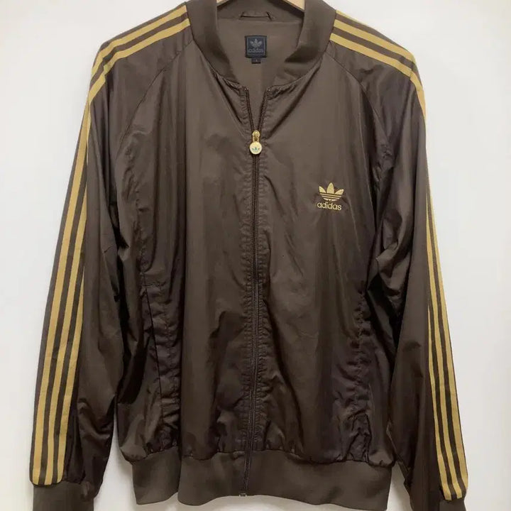 [BUNJANG] Adidas Brown Gold Jersey Zip-Up Track Top Jacket / 아디다스 브라운 골드 져지 갈금 자켓 집업 트랙탑