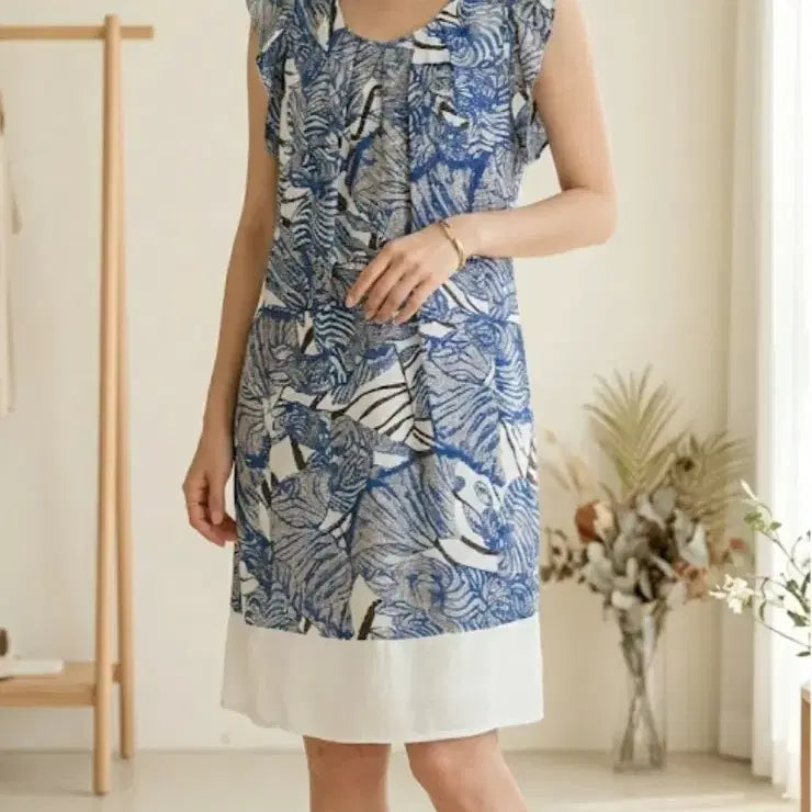 [BUNJANG] Obzee Blue Patterned Princess Dress / Obzee 원피스 1