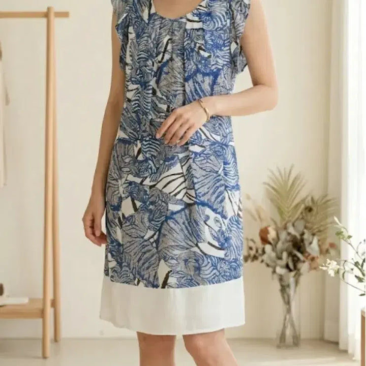 [BUNJANG] Obzee Blue Patterned Princess Dress / Obzee 원피스 1