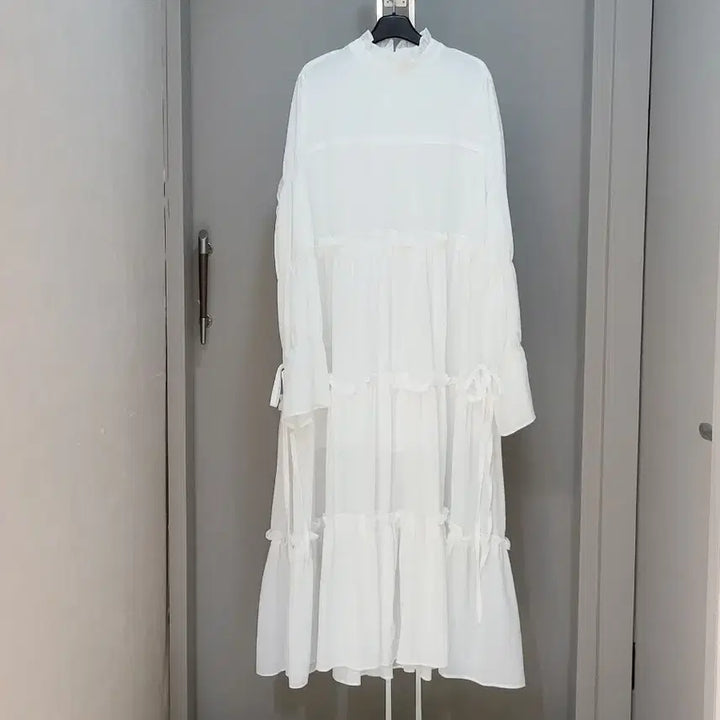 [BUNJANG] Dint Sheer Loose Fit Chiffon Long Dress / 딘트 여리여리 루즈핏 쉬폰 롱 원피스 /프리