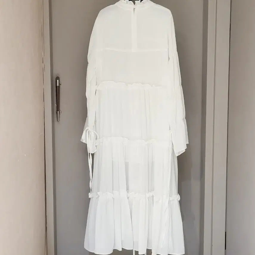 [BUNJANG] Dint Sheer Loose Fit Chiffon Long Dress / 딘트 여리여리 루즈핏 쉬폰 롱 원피스 /프리