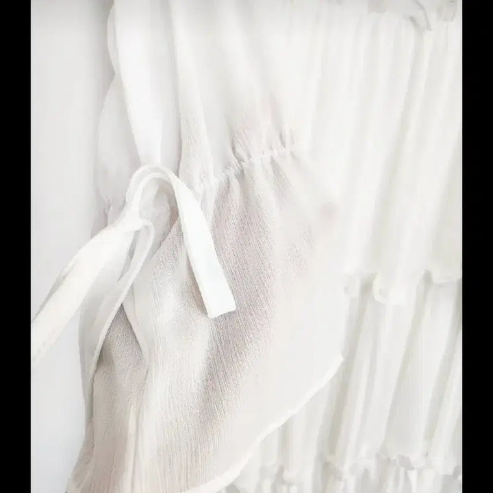 [BUNJANG] Dint Sheer Loose Fit Chiffon Long Dress / 딘트 여리여리 루즈핏 쉬폰 롱 원피스 /프리