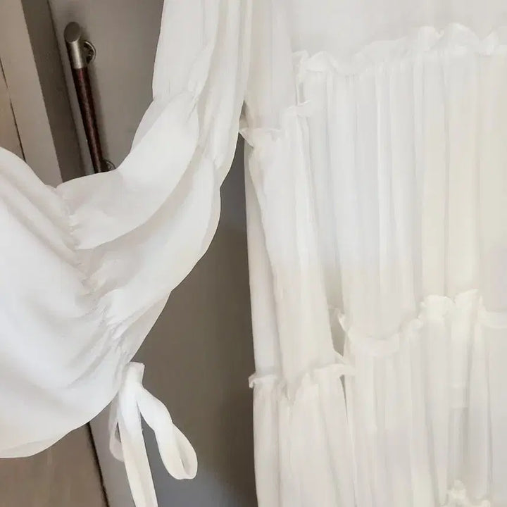 [BUNJANG] Dint Sheer Loose Fit Chiffon Long Dress / 딘트 여리여리 루즈핏 쉬폰 롱 원피스 /프리