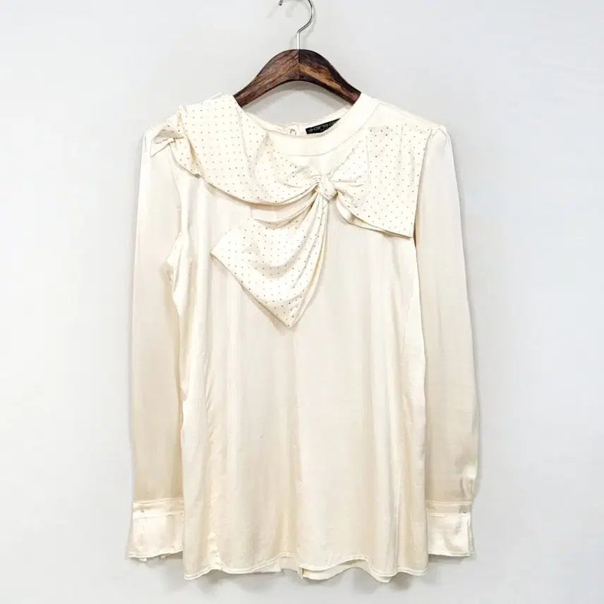 [BUNJANG] Balmain Drape Maxi Bow Silk Blouse / +발망 드레이프 맥시 보우 실크 블라우스 K736