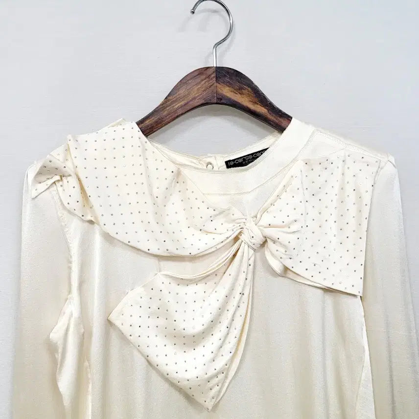 [BUNJANG] Balmain Drape Maxi Bow Silk Blouse / +발망 드레이프 맥시 보우 실크 블라우스 K736