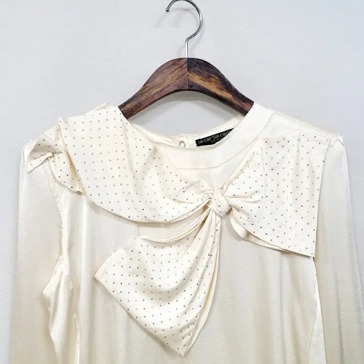 [BUNJANG] Balmain Drape Maxi Bow Silk Blouse / +발망 드레이프 맥시 보우 실크 블라우스 K736