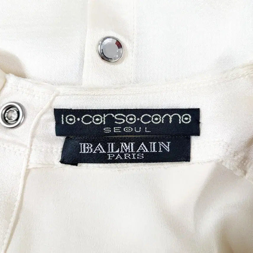 [BUNJANG] Balmain Drape Maxi Bow Silk Blouse / +발망 드레이프 맥시 보우 실크 블라우스 K736