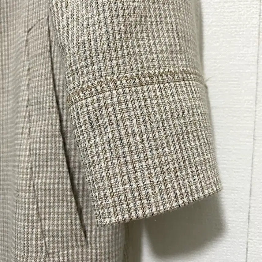 [SOLD OUT] 더레노마 마혼방 체크카라넥 하프 자켓 23SS