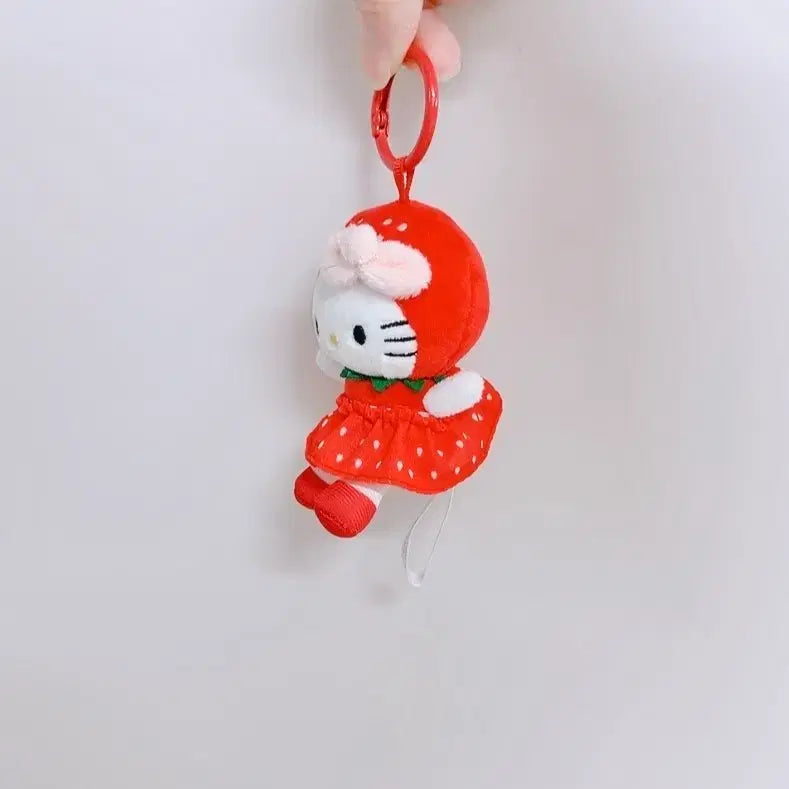 [BUNJANG] Hello Kitty Strawberry Mini Doll Keychain / 헬로키티 딸기 미니인형 키링 / 새상품