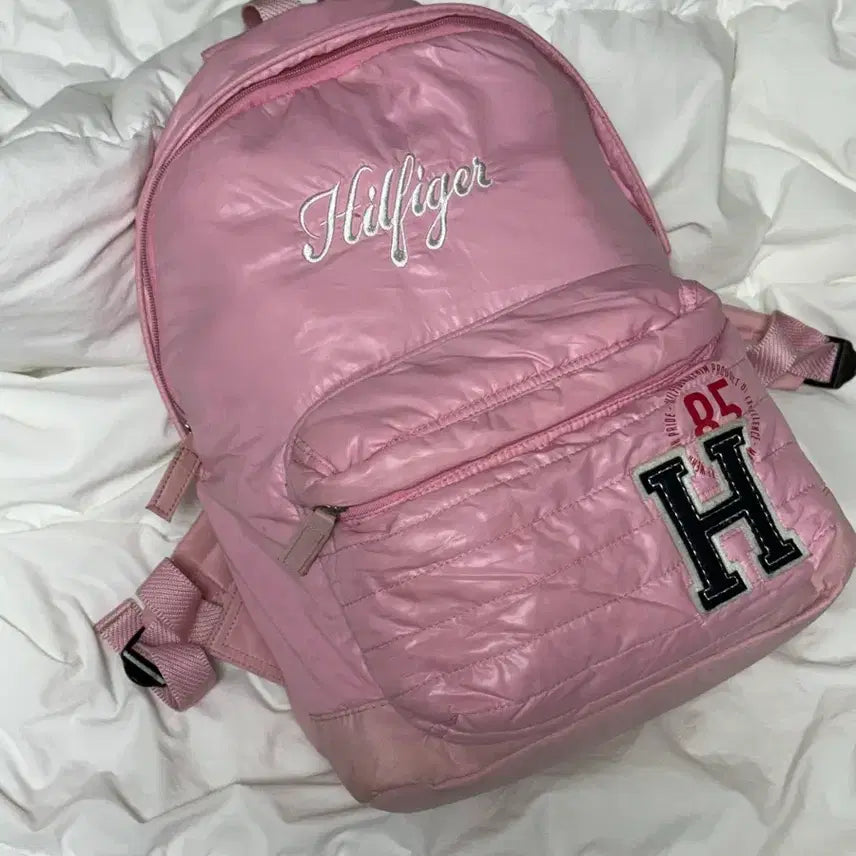 [BUNJANG] Tommy Hilfiger Y2K Pink Backpack + Pouch Set / y2k 타미힐피거 핑크 백팩 + 파우치 세트