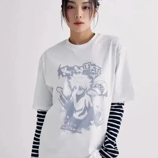 [BUNJANG] SPAO Hunter x Hunter Kirua Short Sleeve T-Shirt L Size / L사이즈 미개봉 새상품 키르아 스파오 헌터X헌터 반팔티 헌터헌터