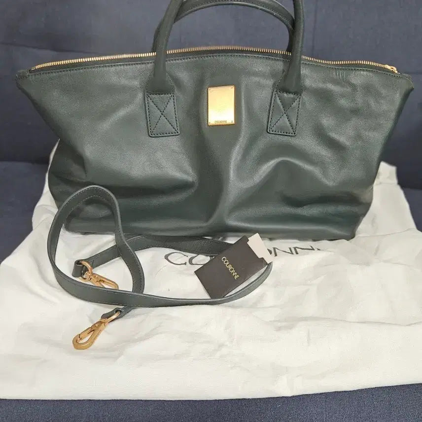 [BUNJANG] Couronne Green Leather Handbag / 쿠론