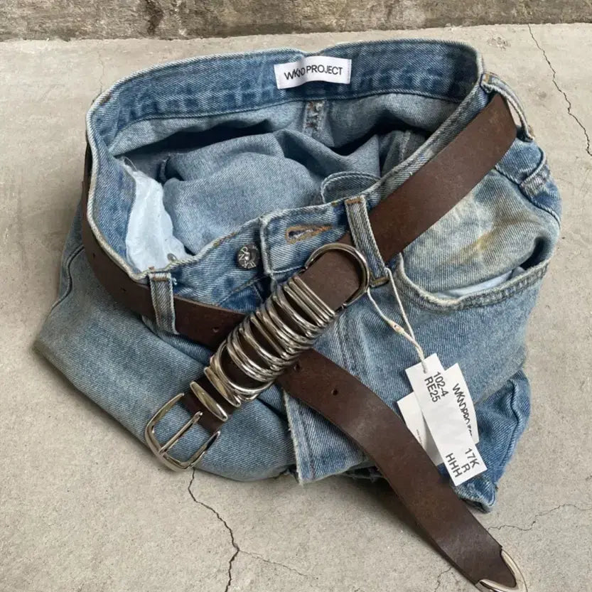 [BUNJANG] Wknd Project Vintage Leather Belt / Wknd project 오버링 빈티지 레더 벨트 엘씨디씨 로우클래식