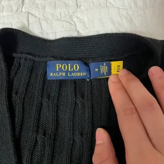 [BUNJANG] Polo Ralph Lauren Black Cable Knit Cardigan / 폴로 랄프로렌 블랙 케이블 니트 가디건