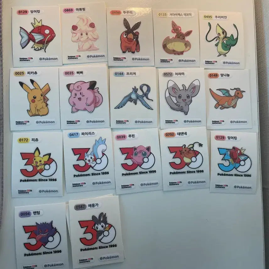 [BUNJANG] Pokemon 30th Anniversary Sticker Collection / 포켓몬 30주년 띠부씰