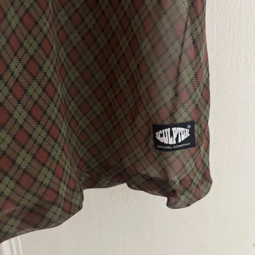 [BUNJANG] Sculptor Vintage Check Bias Sheer Skirt / 스컬프터 빈티지 체크 바이어 쉬어 스커트