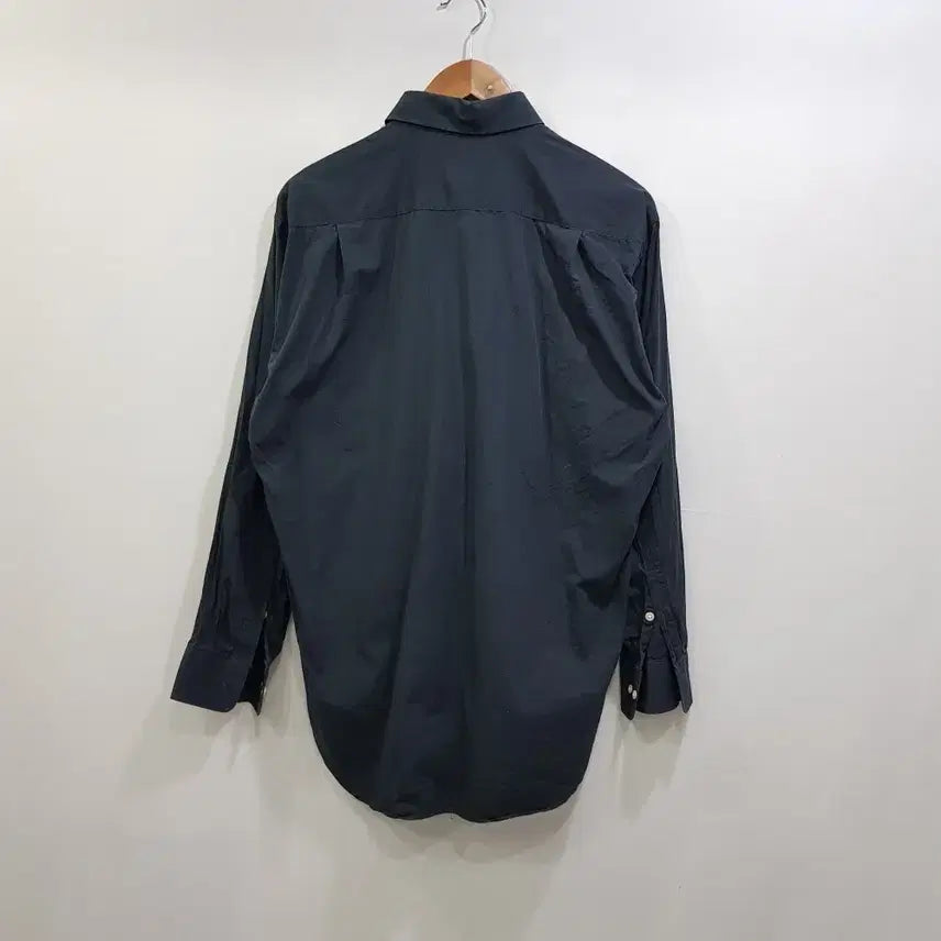 [BUNJANG] Vintage Charcoal Solid Long Sleeve Shirt - Men&