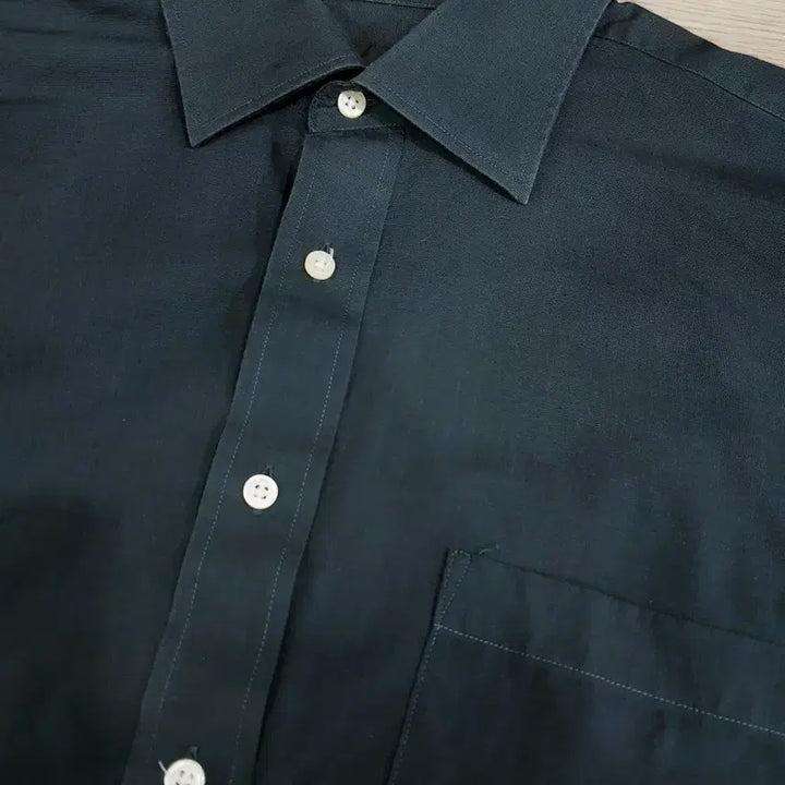 [BUNJANG] Vintage Charcoal Solid Long Sleeve Shirt - Men&