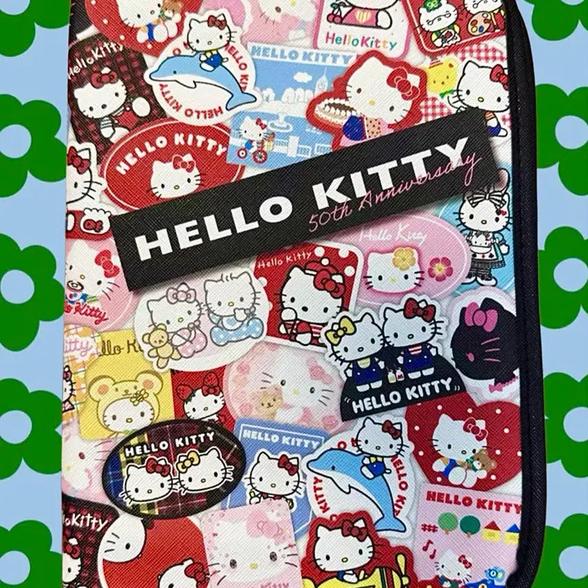 [BUNJANG] Hello Kitty Wiggle Pattern Big Pouch / 헬로키티와글와글패턴빅파우치 헬로키티다용도멀티파우치