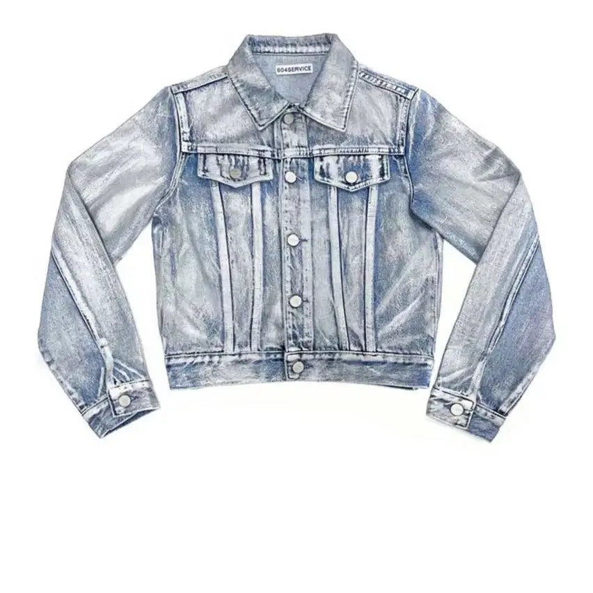 [BUNJANG] 604service Silver Coating Denim Jacket / 604service 실버 코팅 데님 자켓