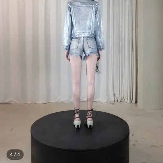 [BUNJANG] 604service Silver Coating Denim Jacket / 604service 실버 코팅 데님 자켓