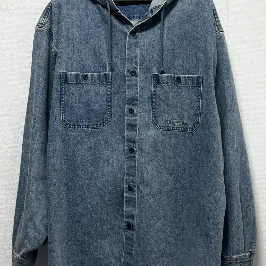 [SOLD OUT] 슈프림 25SS 후드 데님 셔츠 워시드 인디고