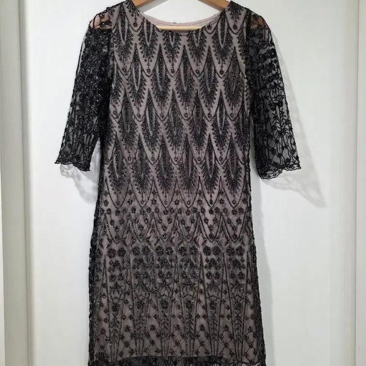 [BUNJANG] Black Lace Mini Dress / 블랙 레이스 장식 미니 원피스